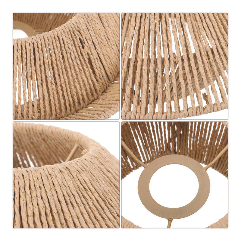 Lampara Colgante Tulum Artesanal Boho Fibra Natural 30 Cm Beige