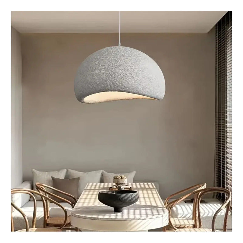 Lampara Nordica Diseño Wabi Sabi Decoración Pantalla  40cm Blanco