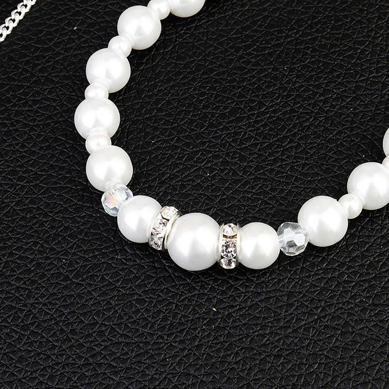 Collar Joyeria Espalda Boda Fiesta Elegante Perlas