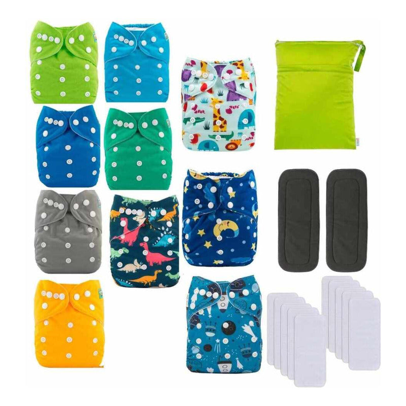 Pañales Ecológicos De Tela Reutilizables Kit 10 Pack