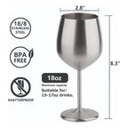 Set De Copas Vino  Elegante  Acero Inoxidable 4 Pz