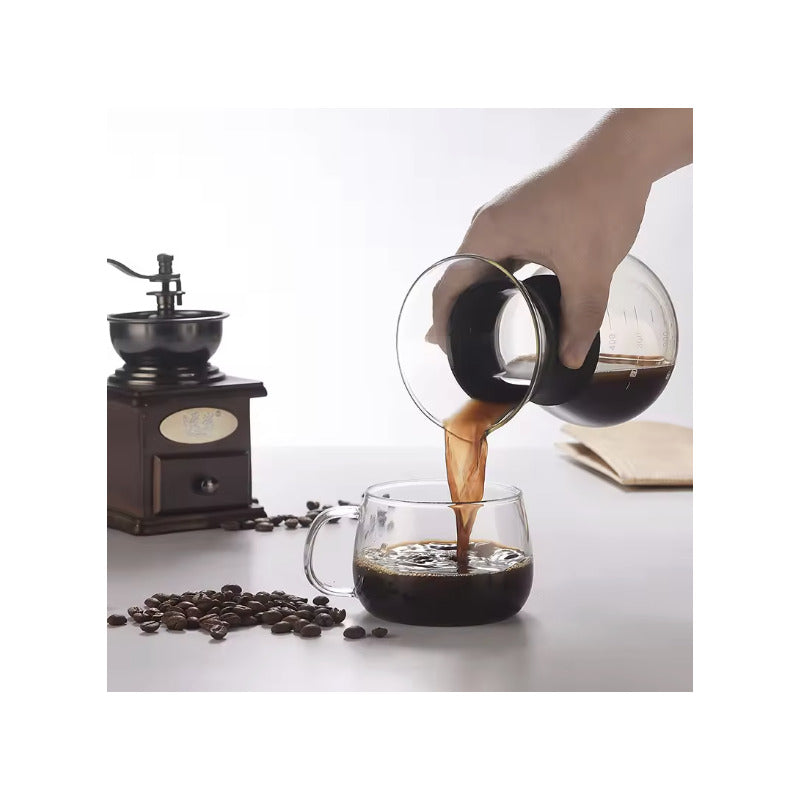 Cafetera De Goteo Vidrio Pourover V60 Chemex Artesanal 400ml Negro