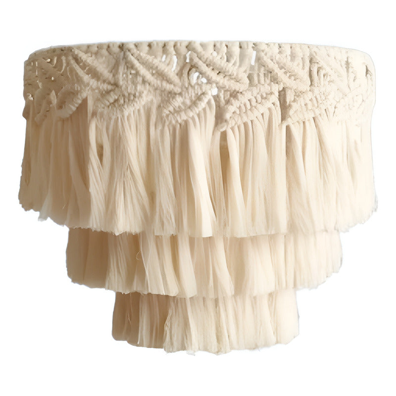 Lampara De Techo  Macramé Boho Moda  60cm  X  30cm  Beige