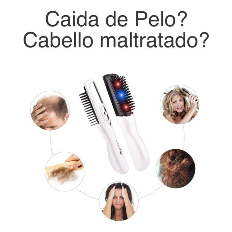 Crecimiento De Cabello Peine Láser Caida Cepillo Masajeador Blanco
