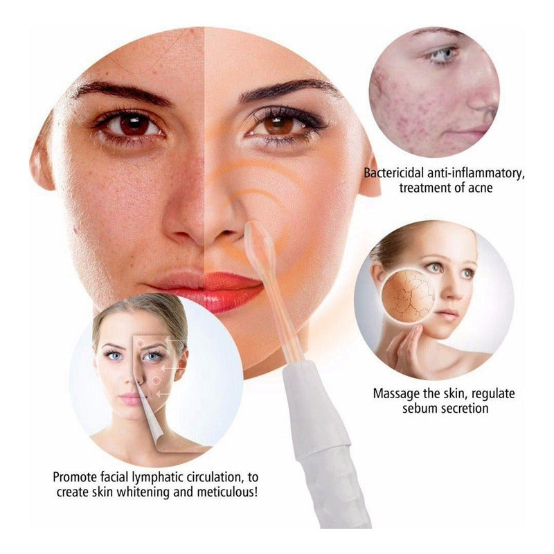 Alta Frecuencia Portátil Con Peine Ozono Facial Alopecia Blanco