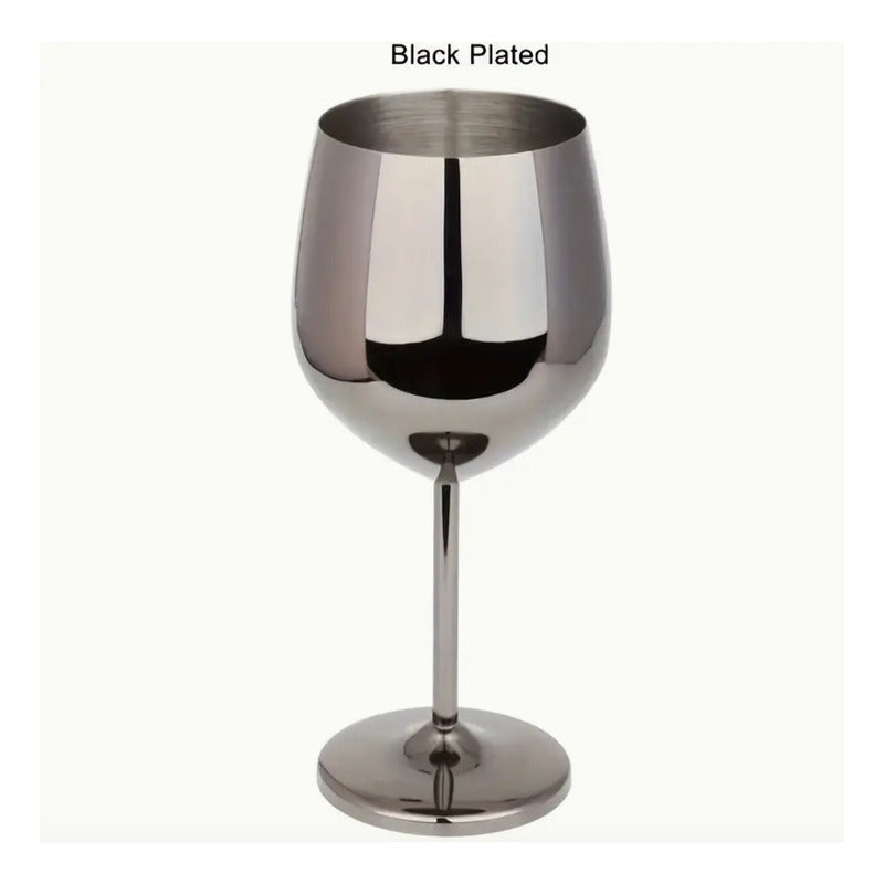 Copas De Vino Metalicas Acero Inoxidable 2pz