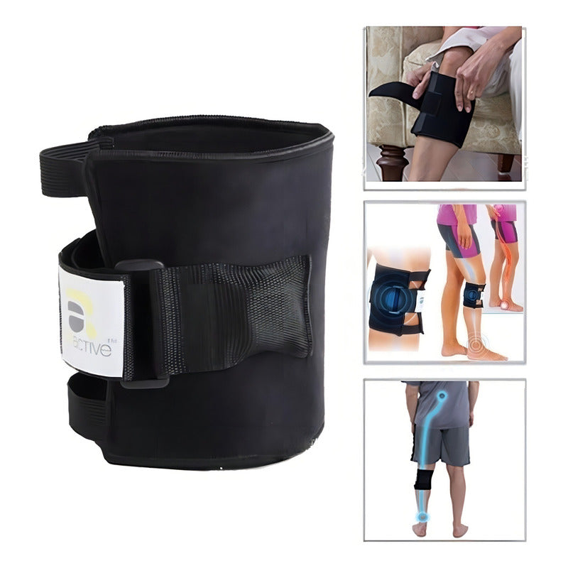 Faja Beactive Dolor De Ciatica Rodillera Fisio Terapia 2pza Color Negro Talla Unitalla