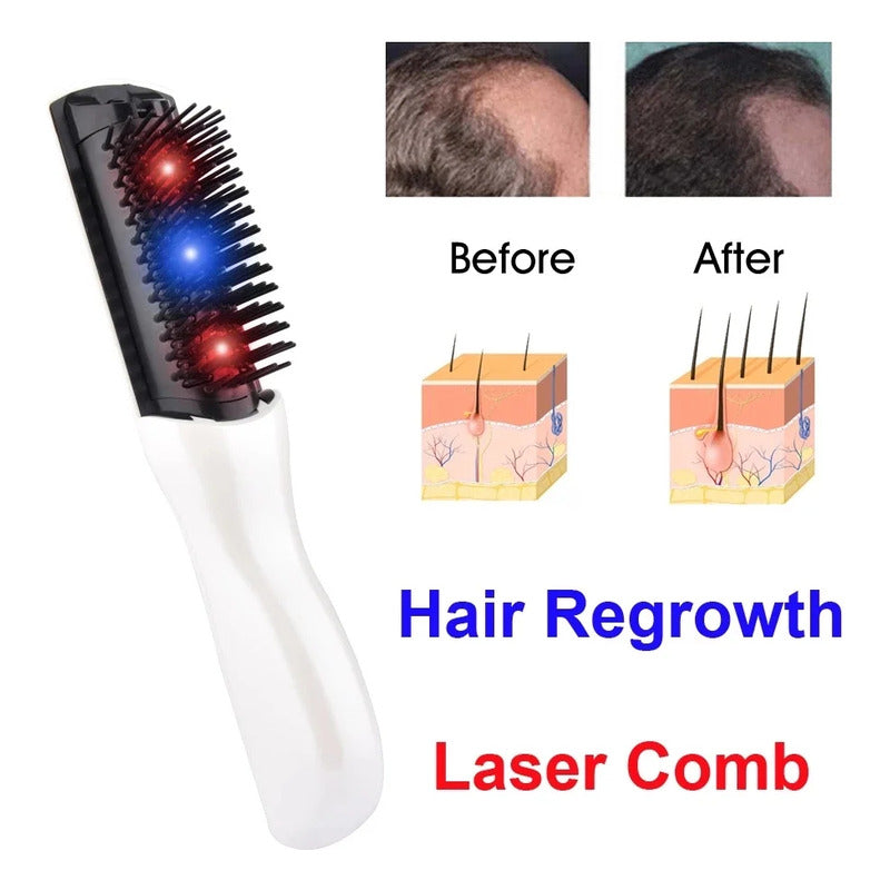 Crecimiento De Cabello Peine Láser Caida Cepillo Masajeador Blanco