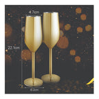 2 Copas Flauta Champan  Elegantes Acero  Irrompibles