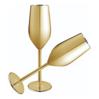 2 Copas Flauta Champan  Elegantes Acero  Irrompibles
