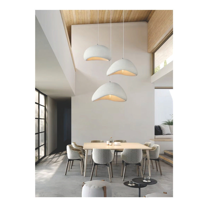 Lampara Techo Nordica Diseño Wabi Sabi  Decoracion Moderna Blanco