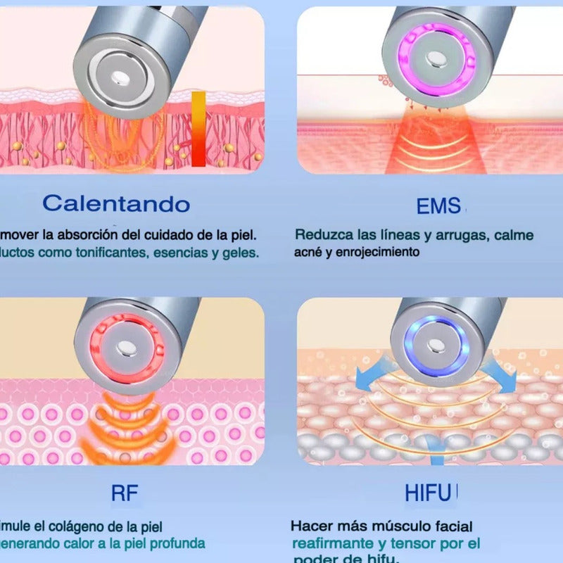 Rejuvenecimiento Facial Antiarrugas Lifting Rf Ems Led 4 En1