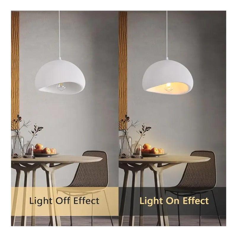 Lampara Nordica Diseño Wabi Sabi Decoración Pantalla 50cm Estructura Blanco