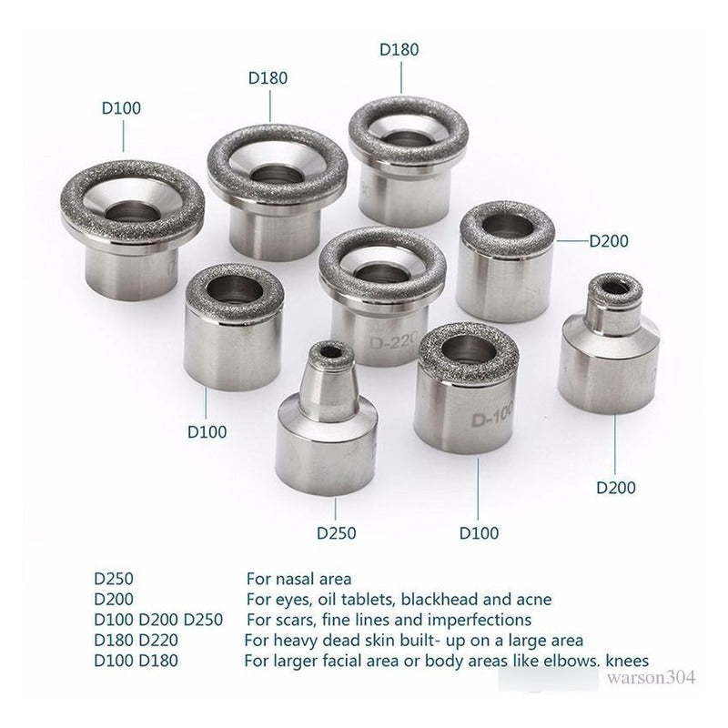 Set Puntas Diamante Microdermoabrasion Spa Exfoliar 9pz Todo Tipo De Piel