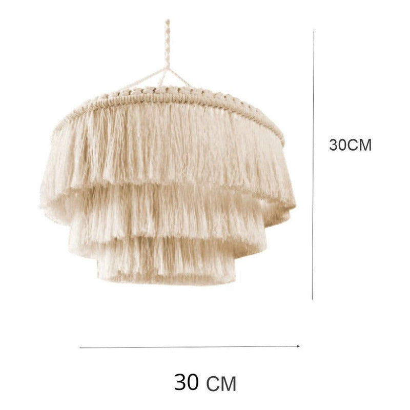 Lampara De Techo Macrame Boho Moda Tulum 30cm Beige