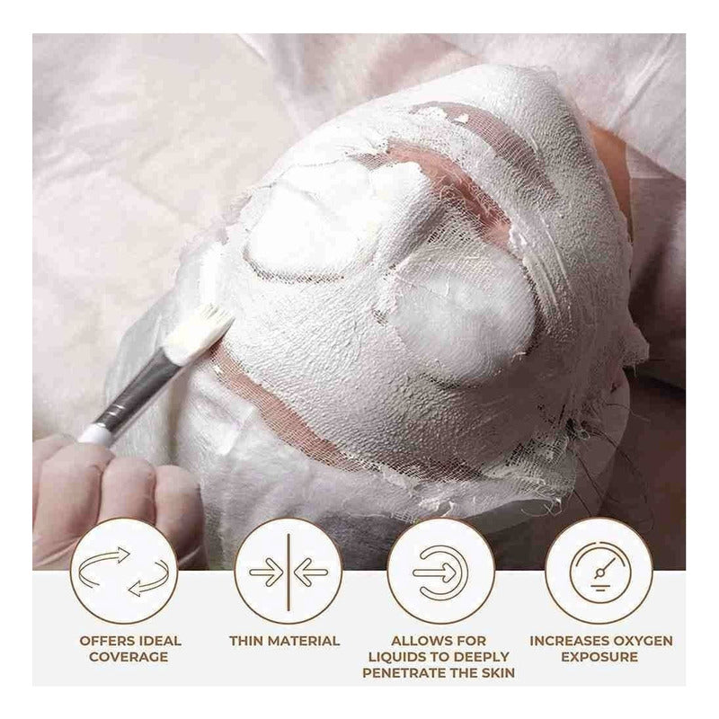 Mascarilla Facial Plastica Gasa 100 Pzas  Todo Tipo De Piel