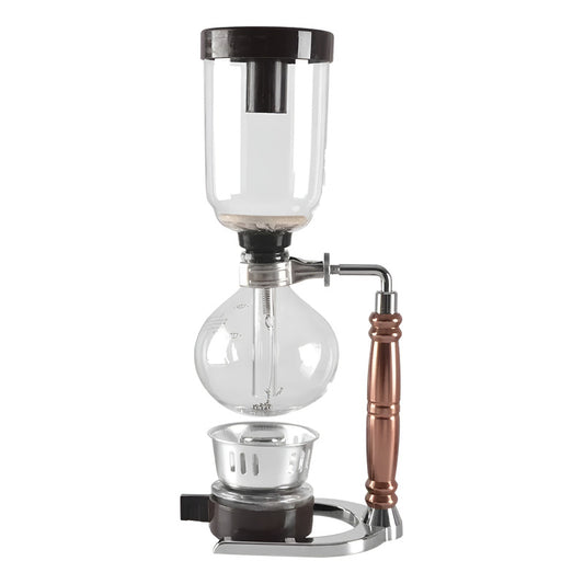 Cafetera Sifón De Vidrio Vintage Café Té Gourmet  Infusión Plateado