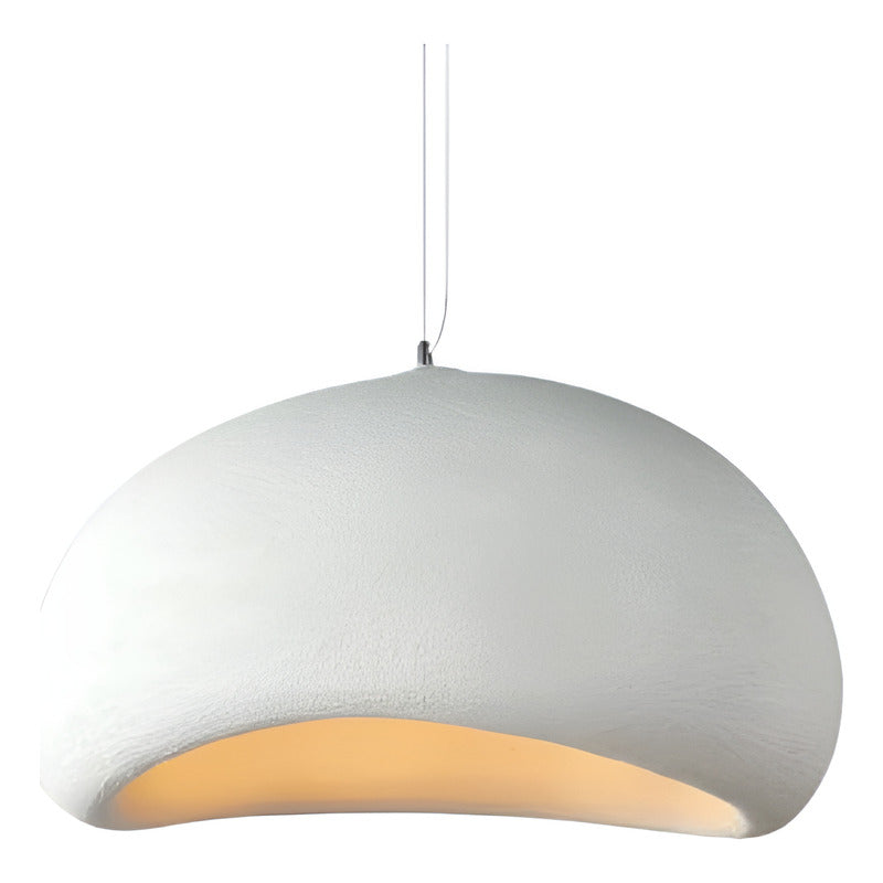 Lampara Nordica Diseño Wabi Sabi Decoración Pantalla 50cm Estructura Blanco