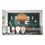 Lámpara Colgante Bambú Moda Decor Boho Elegante Caqui