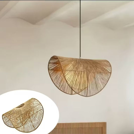 Lampara Colgante Araña Yute Artesanal  Boho Decoración Caqui