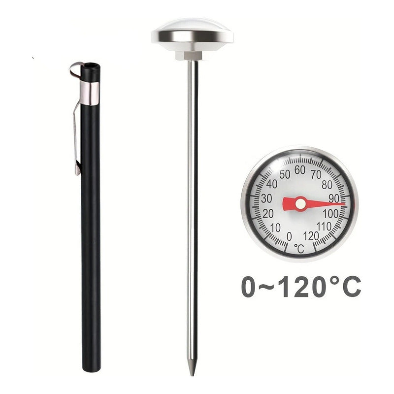 Termómetro Leche/café Acero Inox C/pinza  Barista Cocina Negro