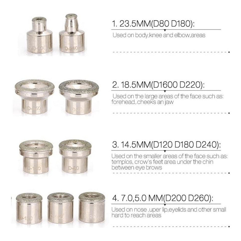 Set Puntas Diamante Microdermoabrasion Spa Exfoliar Todo Tipo De Piel