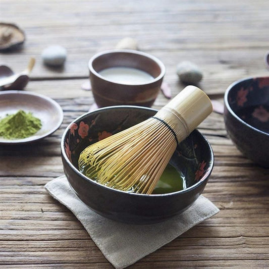 Set Preparación Te Matcha  Ceremonial Te Verde Batidor Chasaku Bambu 3pz