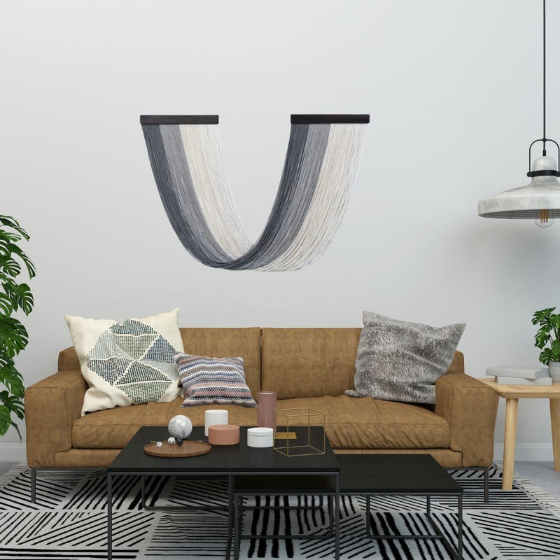 Tapiz Colgante Adorno Macrame Tejido Tulum Decor Blanco