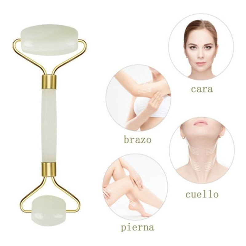 Rodillo Jade Masajeador  Facial +jabón Carbón Gratis Todo Tipo De Piel Día/noche