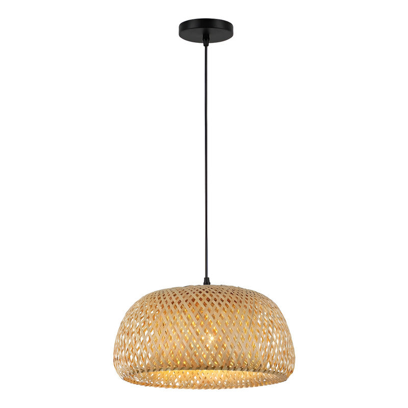 Lámpara Colgante Bambú Moda Decor Boho Elegante Caqui