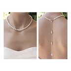 Collar Joyeria Espalda Boda Fiesta Elegante Perlas