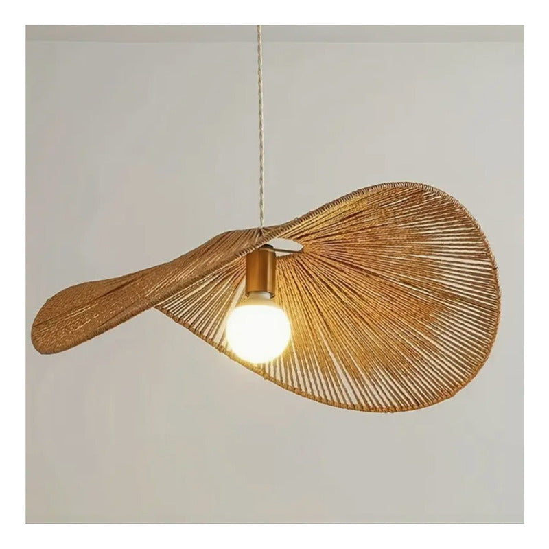 Lámpara Colgante Mimbre Bambú Boho Decor Tulum Elegante Caqui