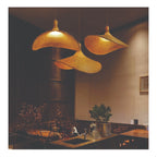 Lampara Colgante Bambu Ratan Elegante Boho 55 Cm Caqui