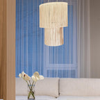 Lámpara Pantalla  Macramé Boho Techo Moda  Beige