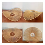 Lámpara Colgante Mimbre Bambú Boho Decor Tulum Elegante Caqui