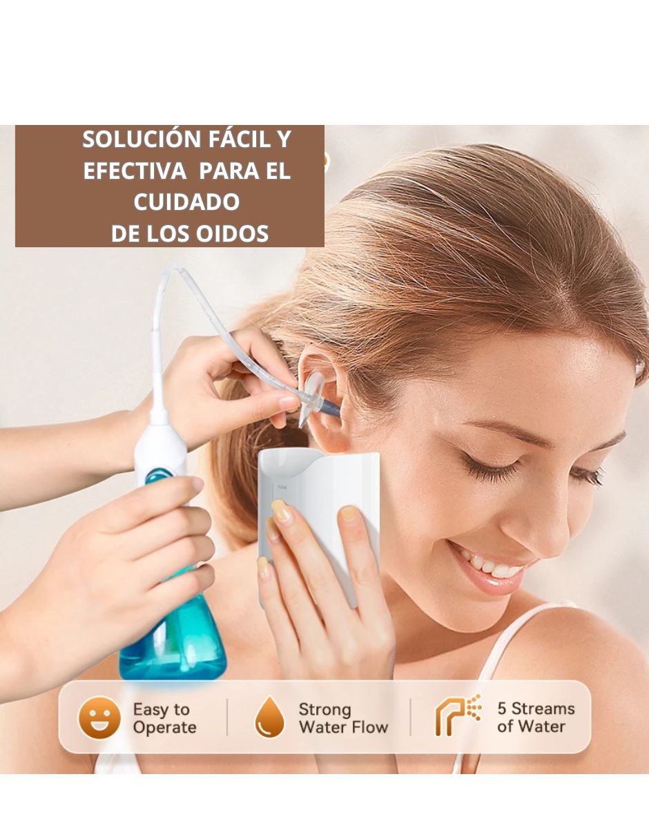 Kit Limpieza Oidos Remueve Cerilla  Lavado Orejas Otitis