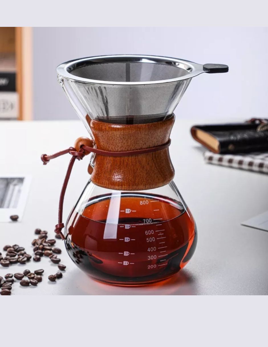 Cafetera De Vidrio Metodo De Goteo Artesanal Vintage 400ml