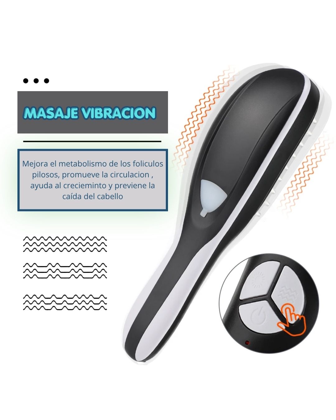 Peine Cepillo Regenera Crecimiento Cabello Anti Caida Alopec