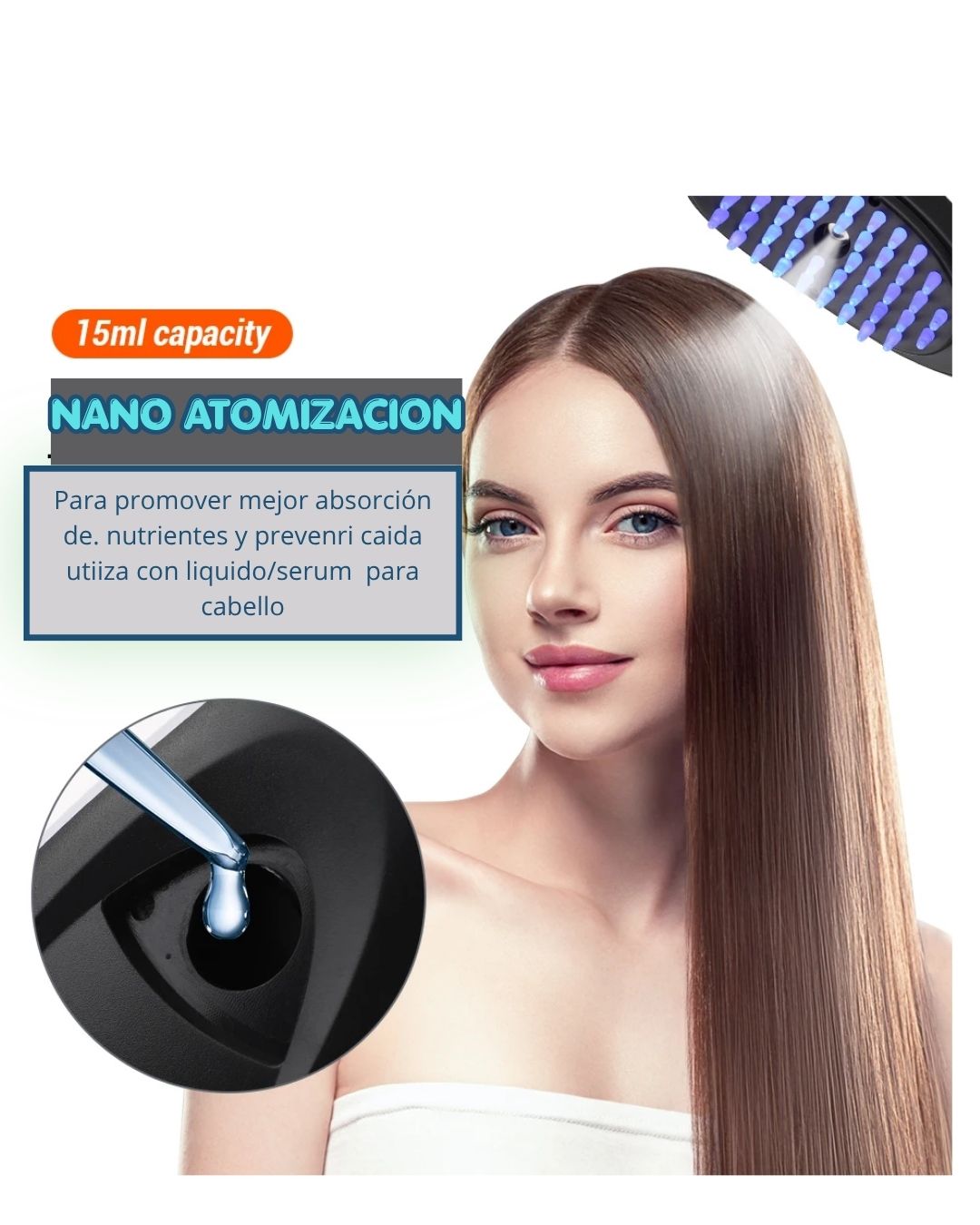Peine Cepillo Regenera Crecimiento Cabello Anti Caida Alopec