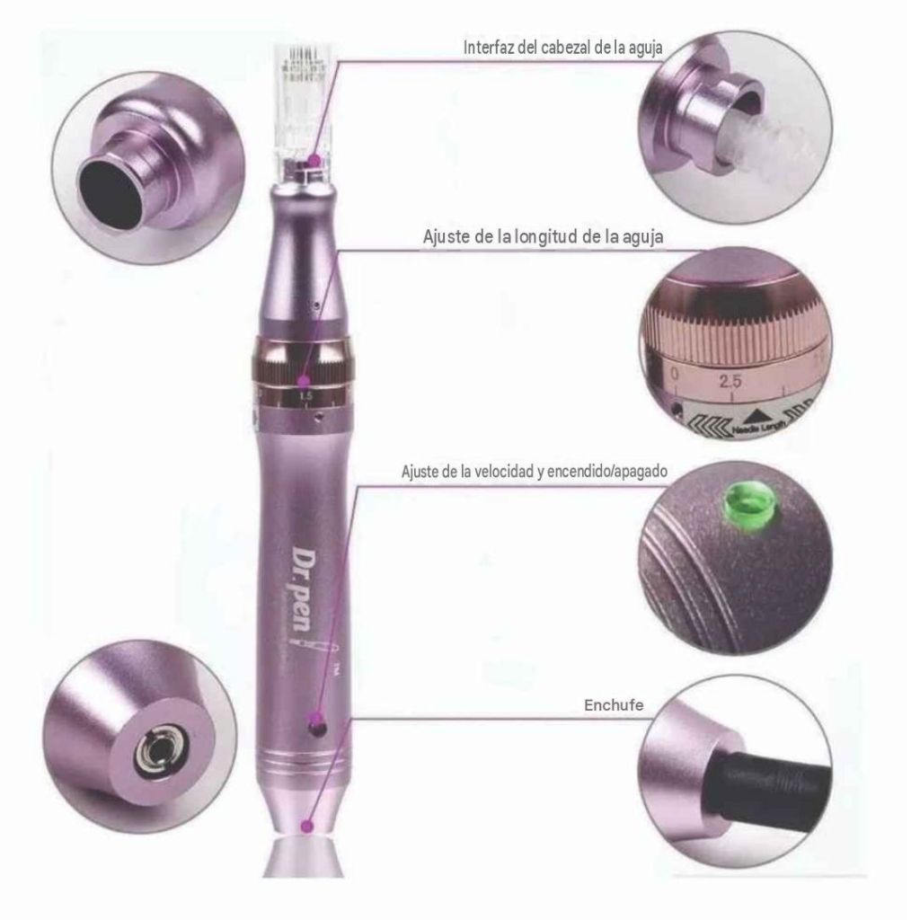 Dermapen M7 Metálico Alámbrico Recargable Mas 2 Cartuchos