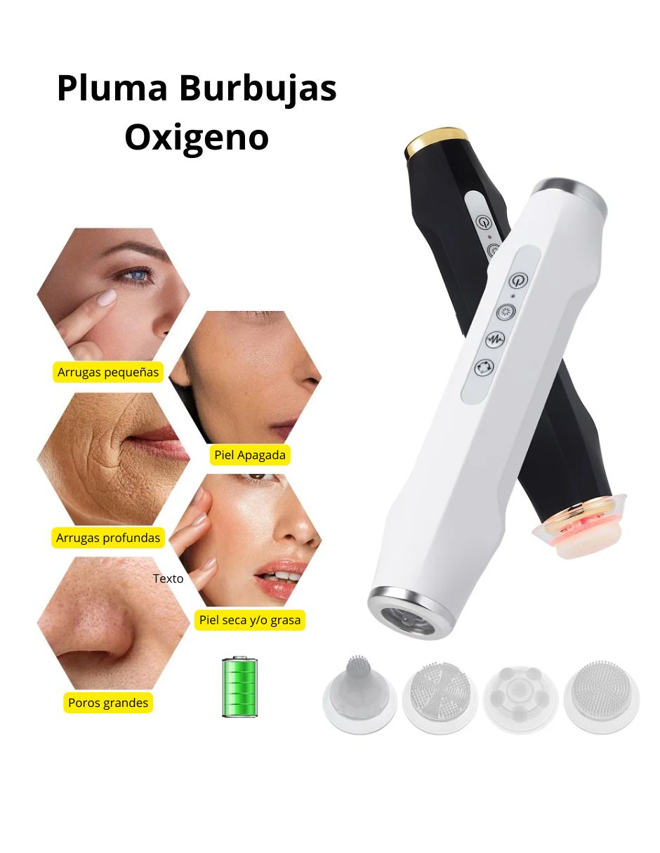 Pluma Exfoliante Facial Burbujas De Oxigeno Spa