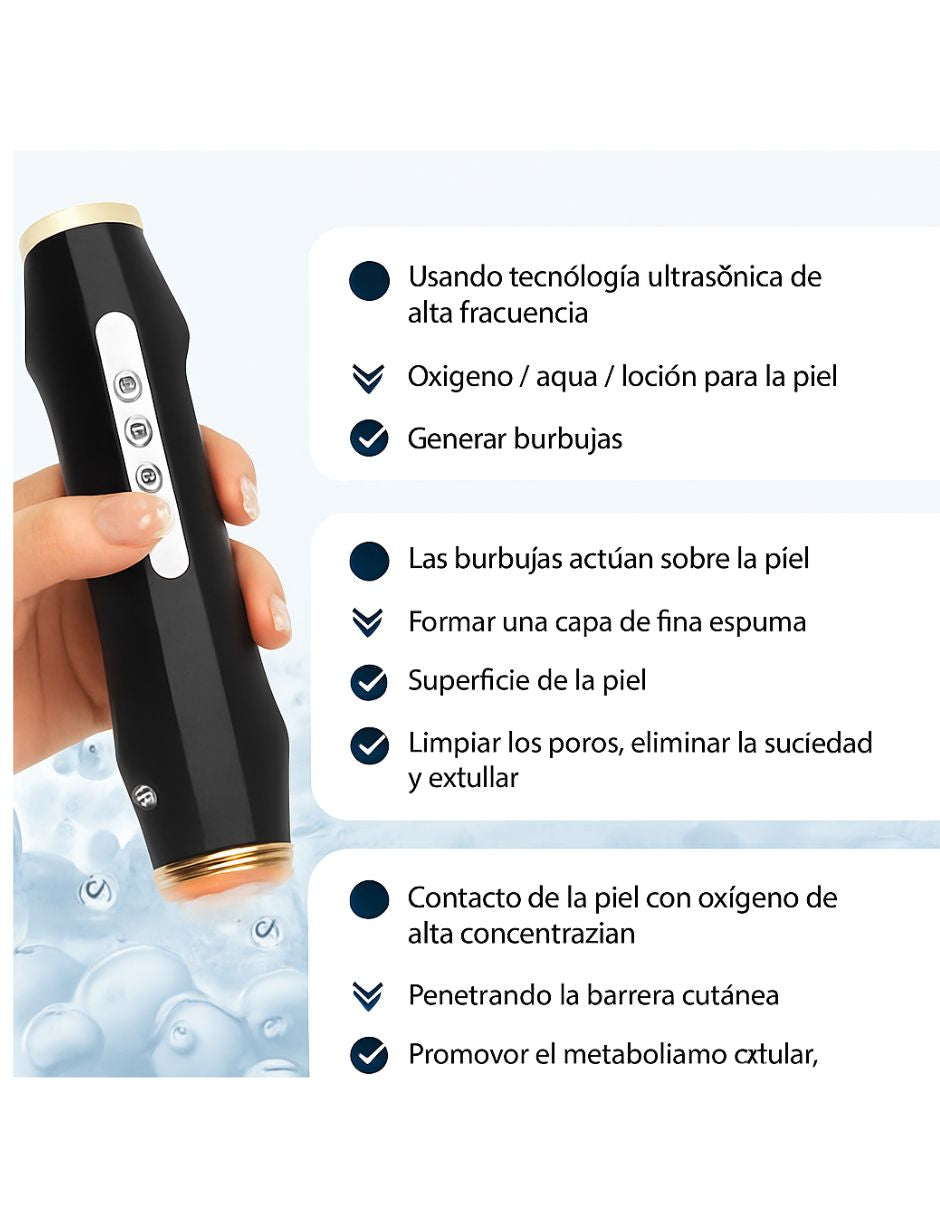 Pluma Exfoliante Facial Burbujas De Oxigeno Spa