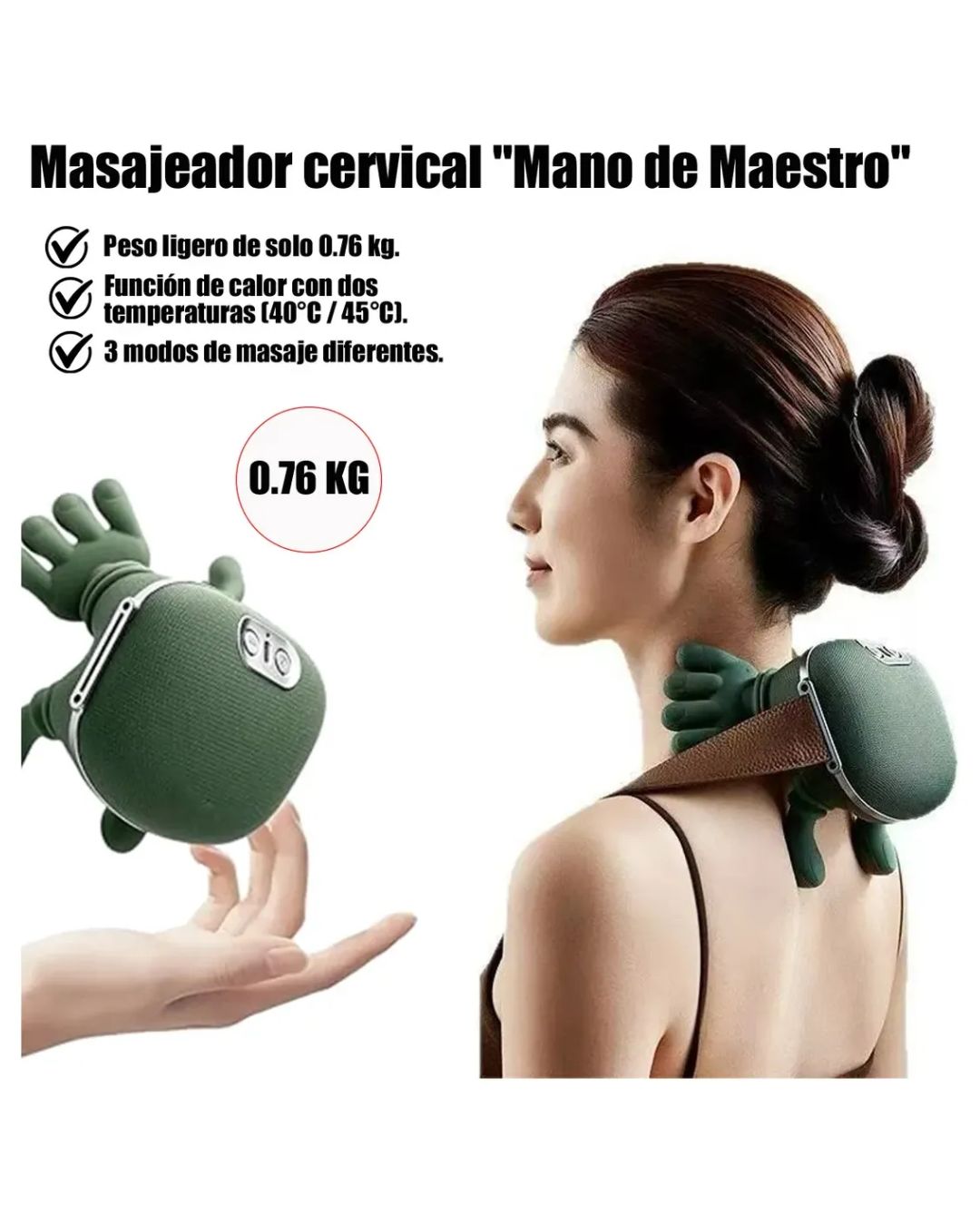 Masajeador Portátil Cuello Espalda Manos Infrarojo