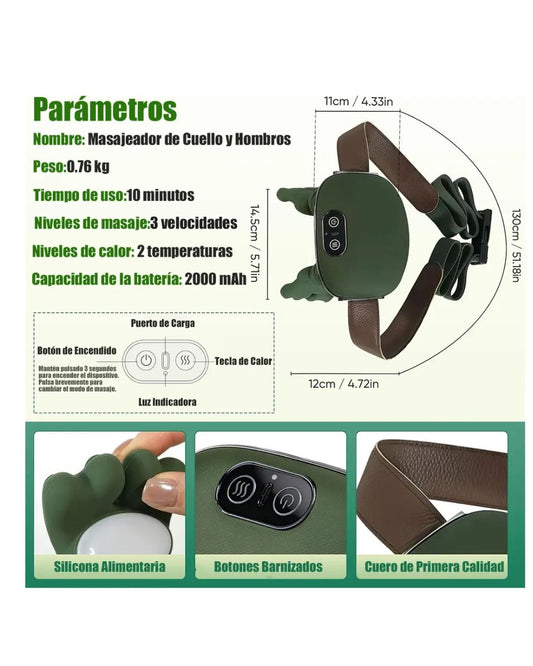 Masajeador Portátil Cuello Espalda Manos Infrarojo