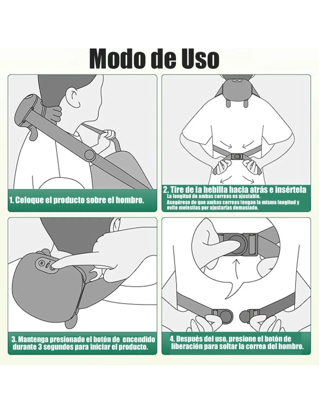 Masajeador Portátil Cuello Espalda Manos Infrarojo