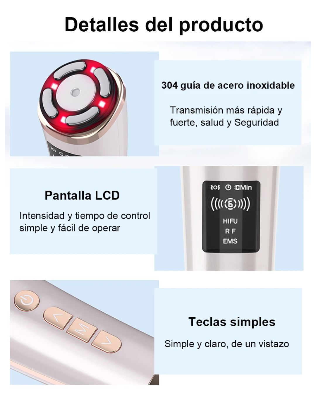 Rejuvenecimient Facial Antiarrugas Lifting Rf Ems Led 4 En 1