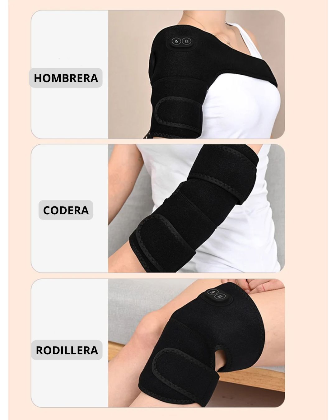 Rodillera Hombrera  3en1  Codo Alivia Dolor Calienta +masaje